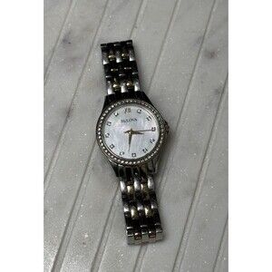 BULOVA CRYSTALS TWO TONE WOMEN'S WATCH Stainless Steel 32MM (Needs Battery)